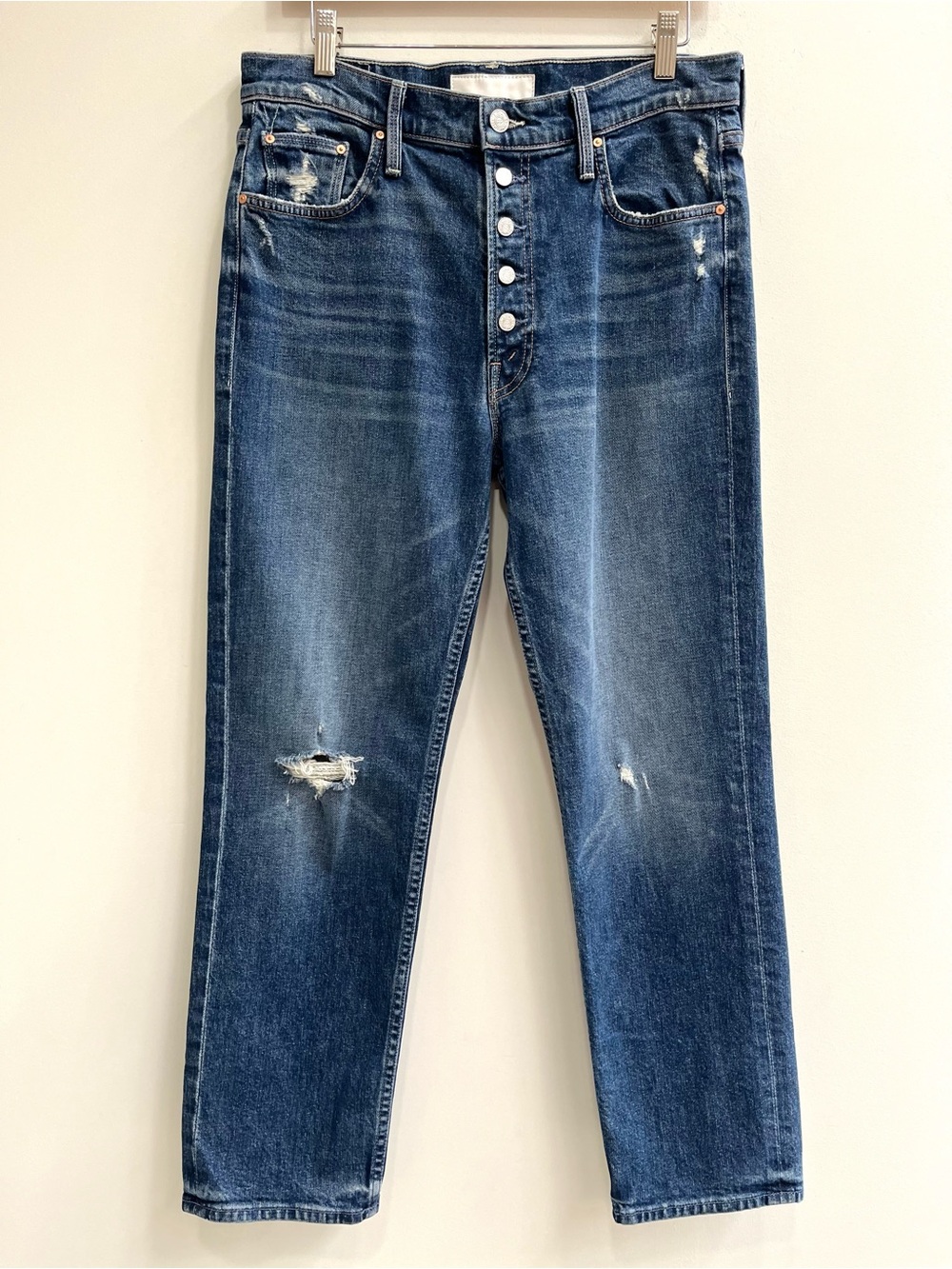 MOTHER SUPERIOR Pixie Tomcat Ankle Jeans in Born To Bite Exposed Button Fly 31 - Picture 6 of 16